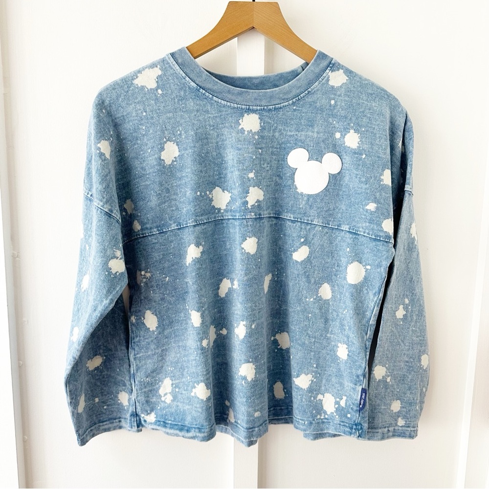 DISNEYLAND PARK blue denim bleach spirit jersey - Picture 3 of 4